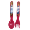 Disney Cinderella Flatware Set - Kids Pink Colored Plastic Princess Spoon and Fork Set