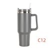 40 oz. With Logo Stainless Steel Thermos Handle Water Glass With Lid And Straw Beer Glass Car Travel Kettle Outdoor Water Bottle